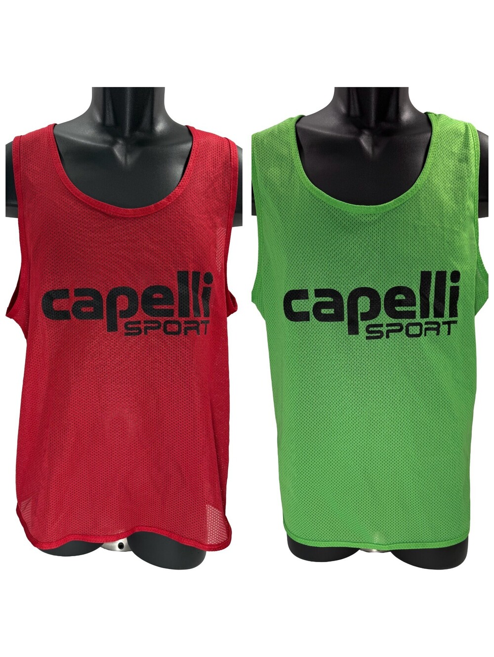 Capelli Sport Practice Pinnies Size Medium Set of 2 Red Green Mesh Training Bib